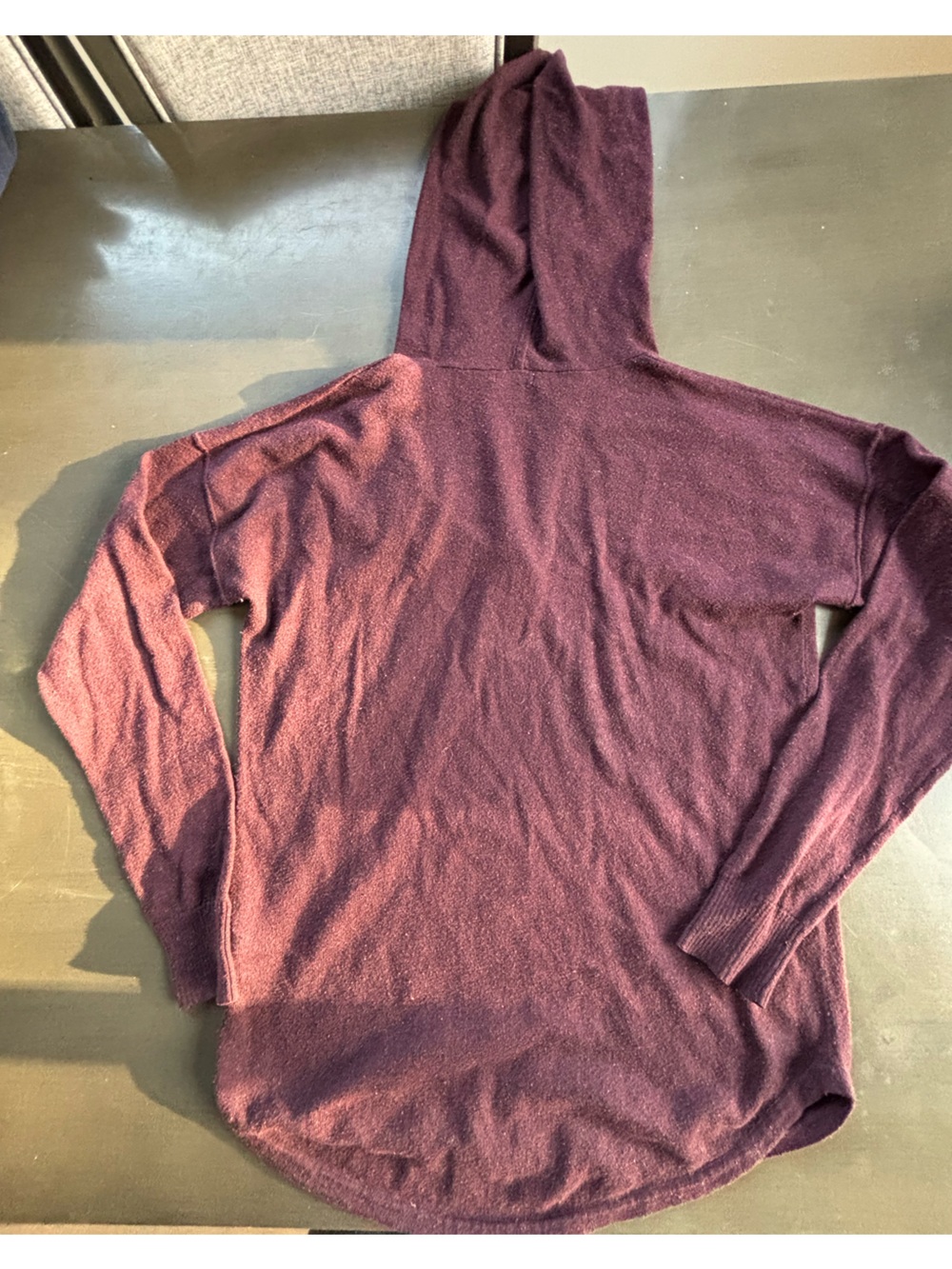 Smartwool Shadow Pine Henley Hoodie Sweater Woodsmoke Heather Maroon Medium - Picture 2 of 4